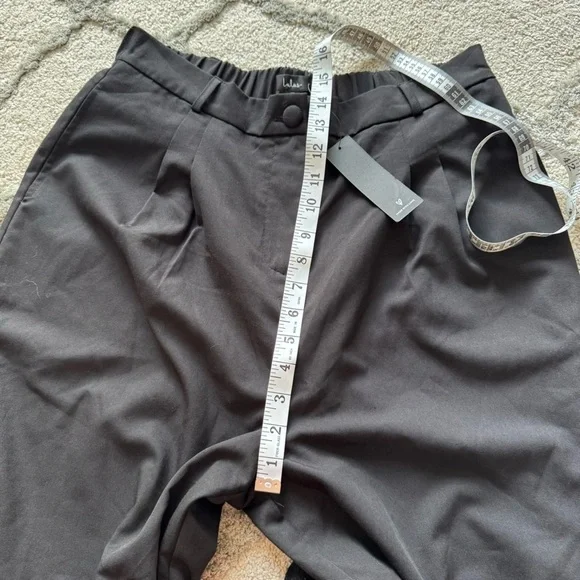 Lulus black trouser pants high rise straight leg loose fit taper XL new - Picture 6 of 7